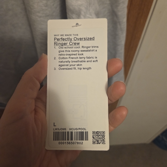 Lululemon Perfectly Oversized Ringer Crew Sweatshirt Sz Large Women's NWT - Picture 4 of 6